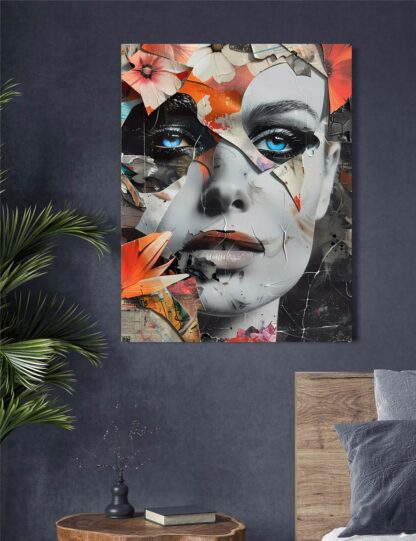Modern Mixed Womans Face  Giclee - Image 2