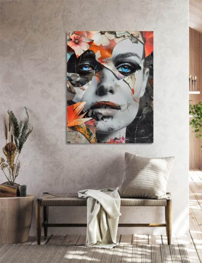 Modern Mixed Womans Face  Giclee - Image 3