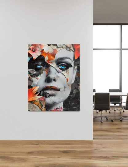 Modern Mixed Womans Face  Giclee - Image 4