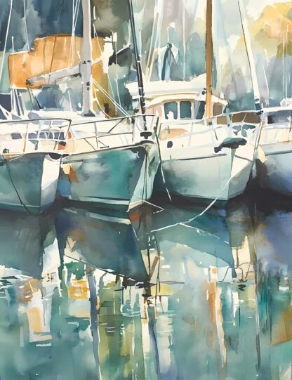 Docked Boats 4 Giclee