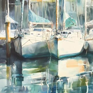 Docked Boats 3 Giclee