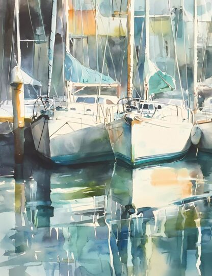 Docked Boats 3 Giclee