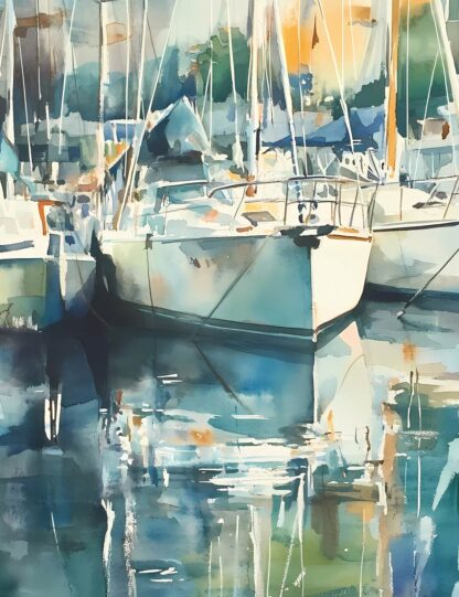 Docked Boats 2 Giclee