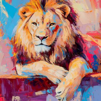 Colorful Lion Giclee