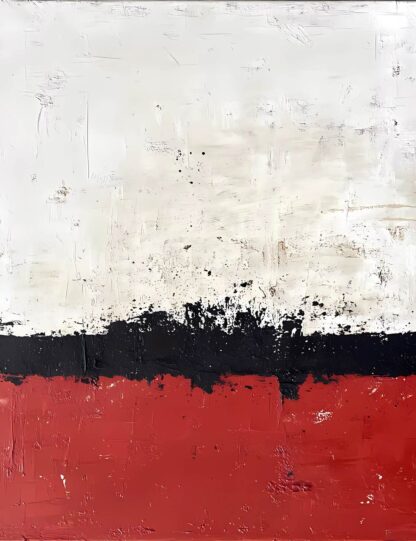 Red Black and White Mark Abstract Giclee