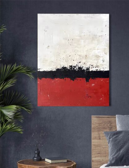 Red Black and White Mark Abstract Giclee - Image 2