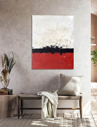 Red Black and White Mark Abstract Giclee - Image 3