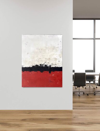 Red Black and White Mark Abstract Giclee - Image 4