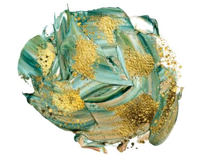 Abstract Teal and Gold Giclee