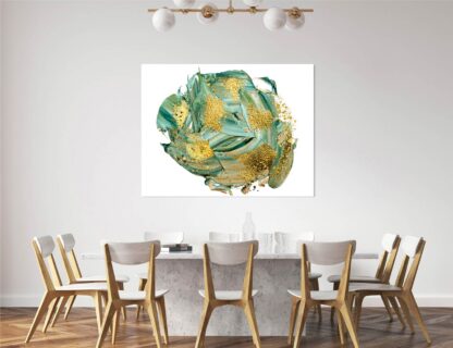 Abstract Teal and Gold Giclee - Image 2