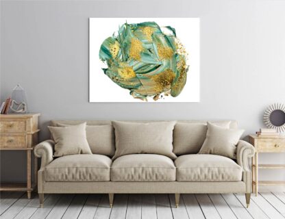 Abstract Teal and Gold Giclee - Image 3