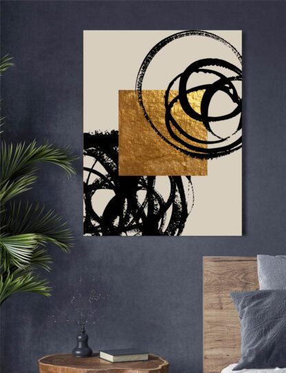 Gold Square Abstract Giclee - Image 2