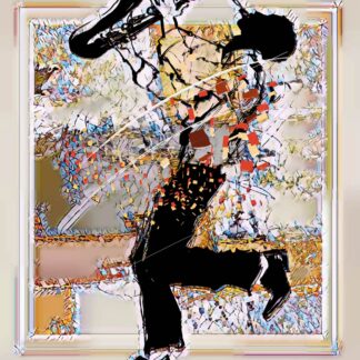 Modern Man Playing Saxophone Giclee