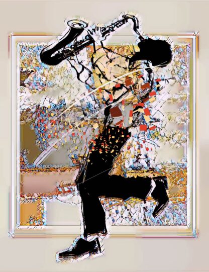 Modern Man Playing Saxophone Giclee