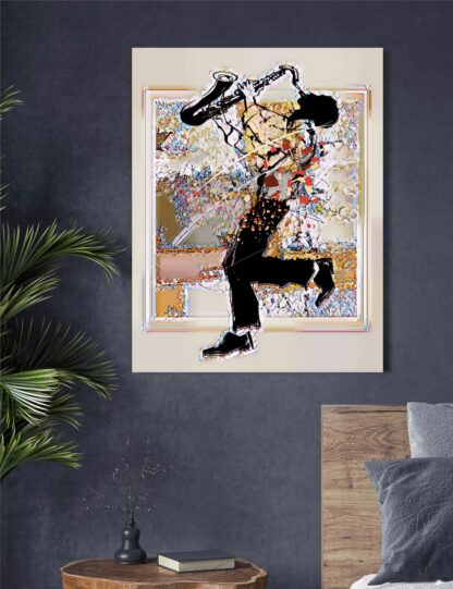 Modern Man Playing Saxophone Giclee - Image 2