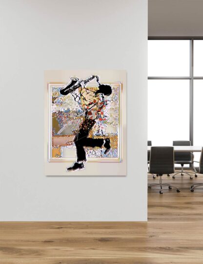 Modern Man Playing Saxophone Giclee - Image 4