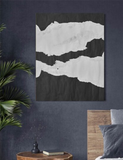 White and Black Stripes Abstract Giclee - Image 2