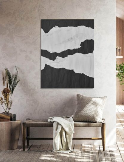 White and Black Stripes Abstract Giclee - Image 3