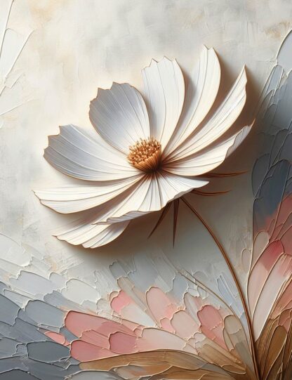 White Open Flower Giclee