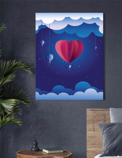 Heart Hot Air Balloon  Giclee - Image 2