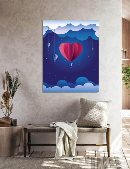 Heart Hot Air Balloon  Giclee - Image 3