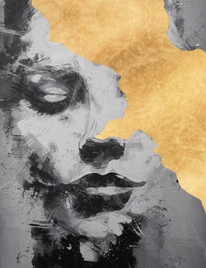 The Matrix Face Gold Leaf Giclee