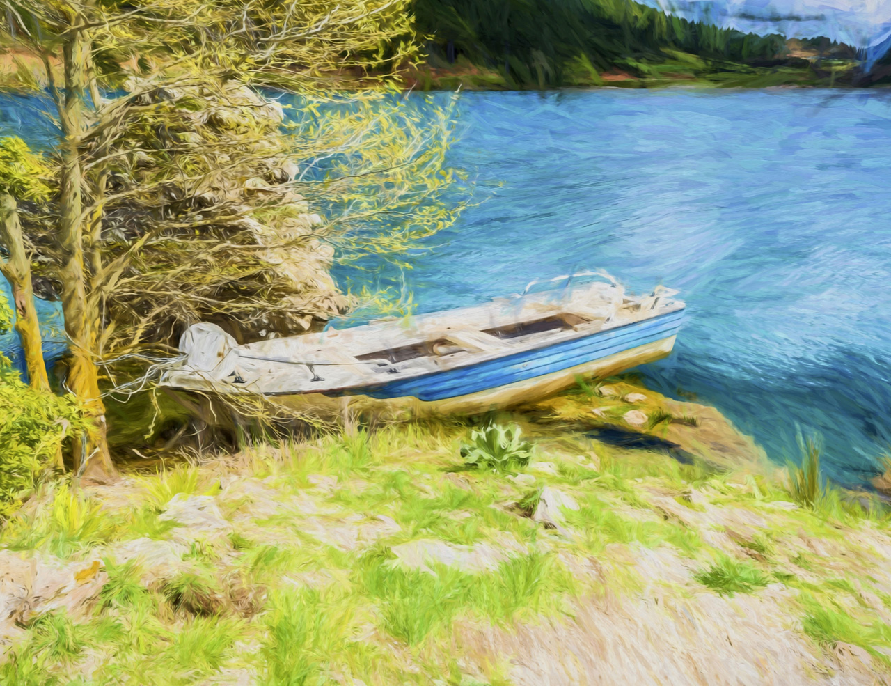 Canoe at the Lake Giclee