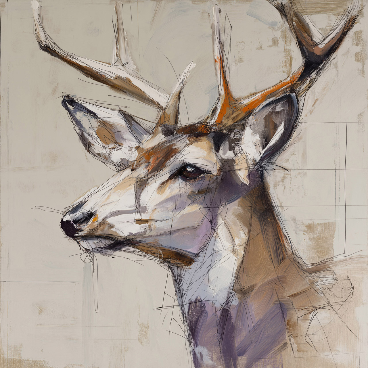 Portrait of  Deer Giclee