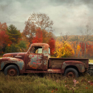 Red Truck on a Farm Giclee