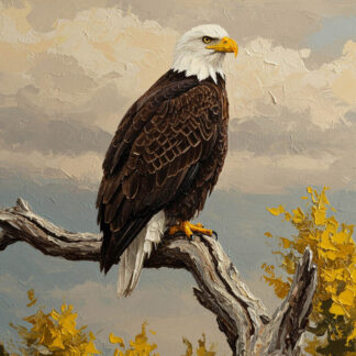 American Eagle on Tree Branch Giclee
