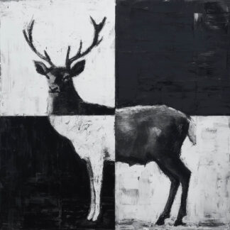 Black and White Deer Giclee