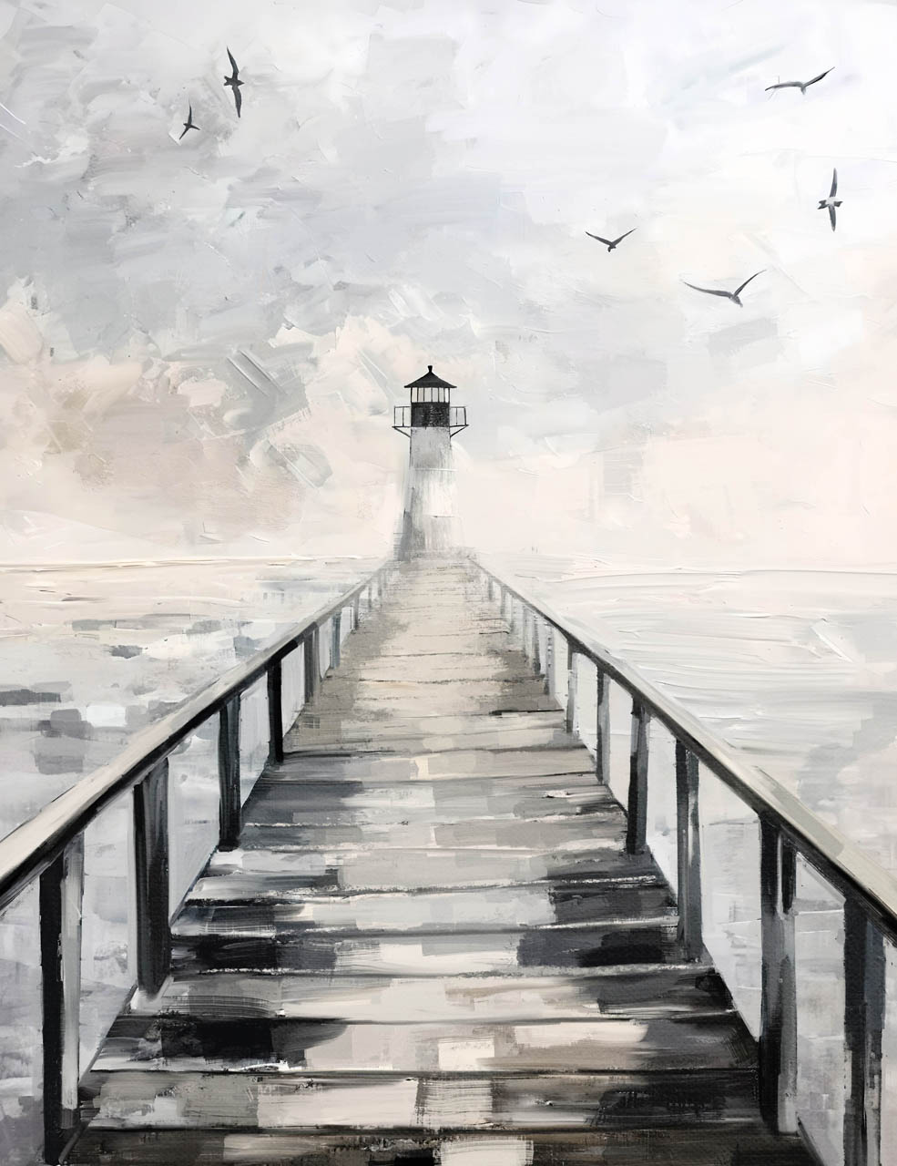 Black and White Boardwalk Giclee