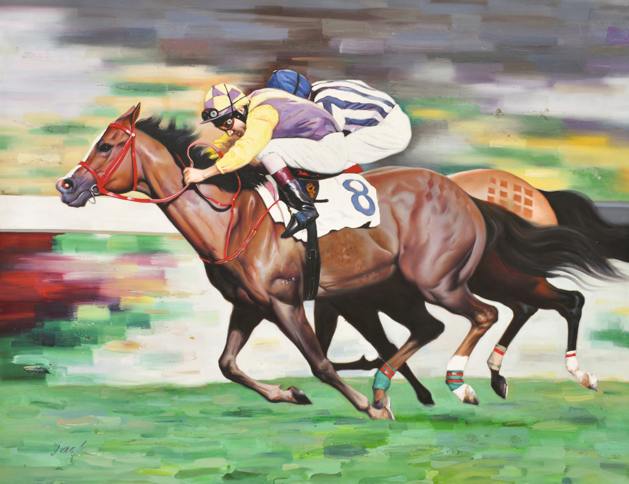 Kentucky Derby Equestrians on Horse Giclee