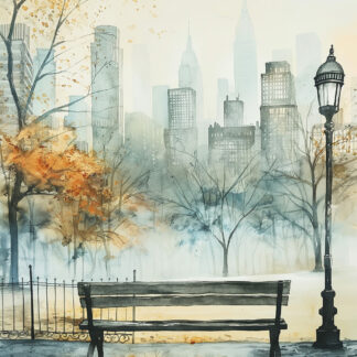 Central Park Bench Giclee