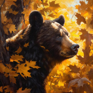 Bear In an Autumn Leaves Giclee