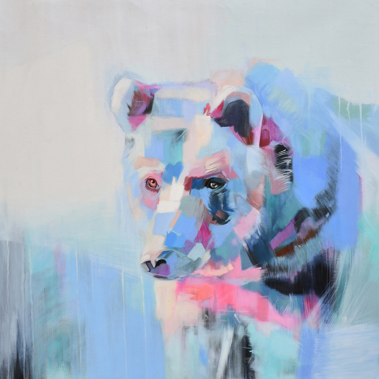 Pink Watercolor Bear Giclee