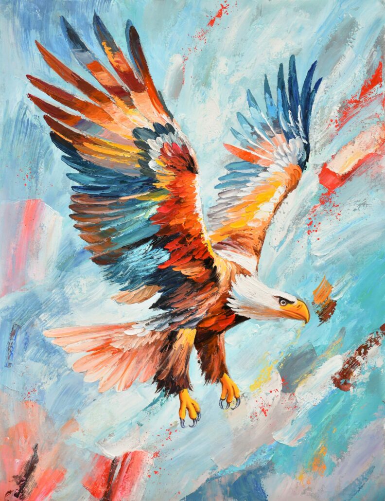 Pastel Colored Flying Eagle