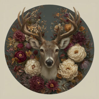 Floral Woodland Deer