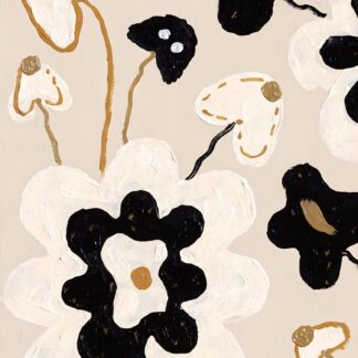 Modern Black and Gold Florals