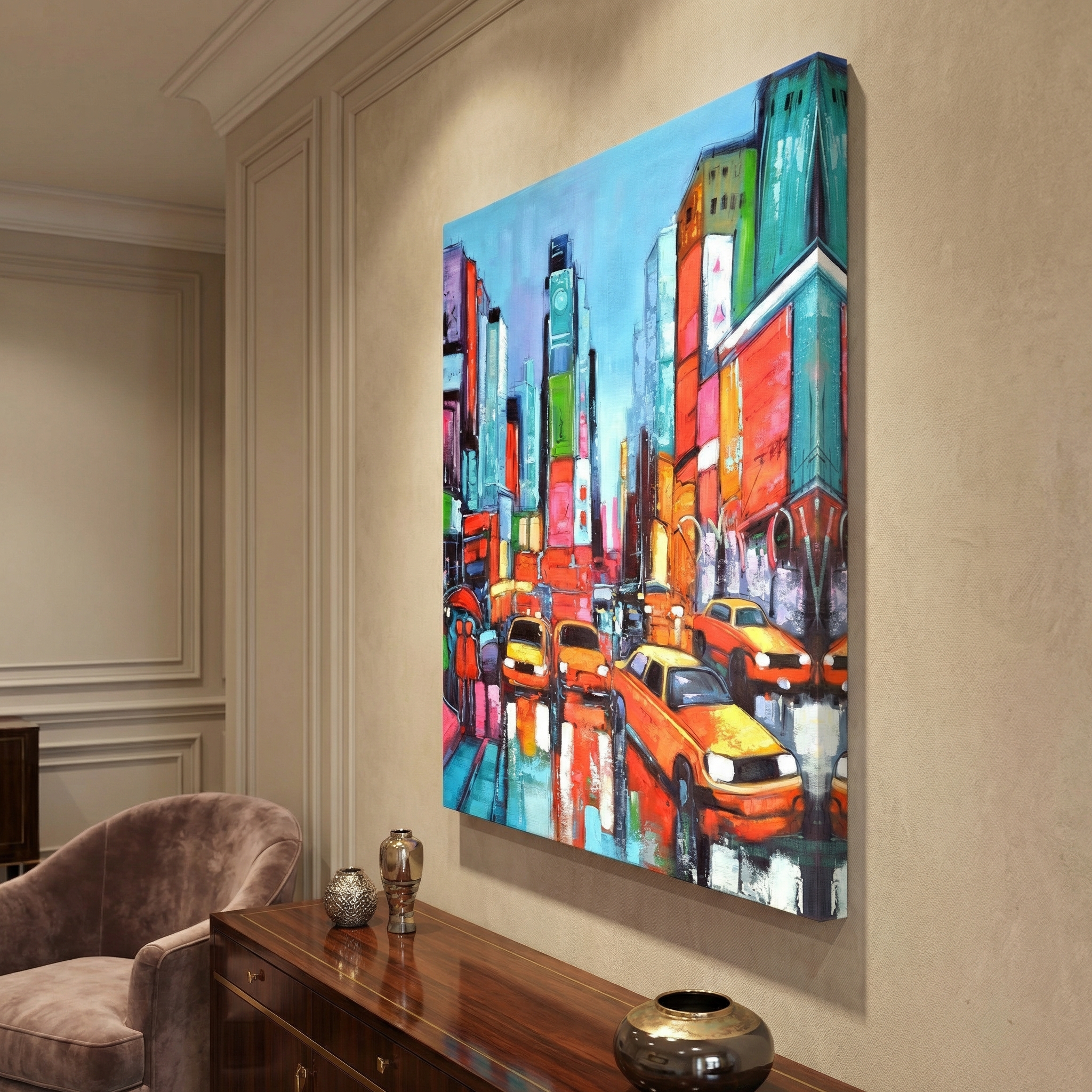 Color Time Square shown in a room