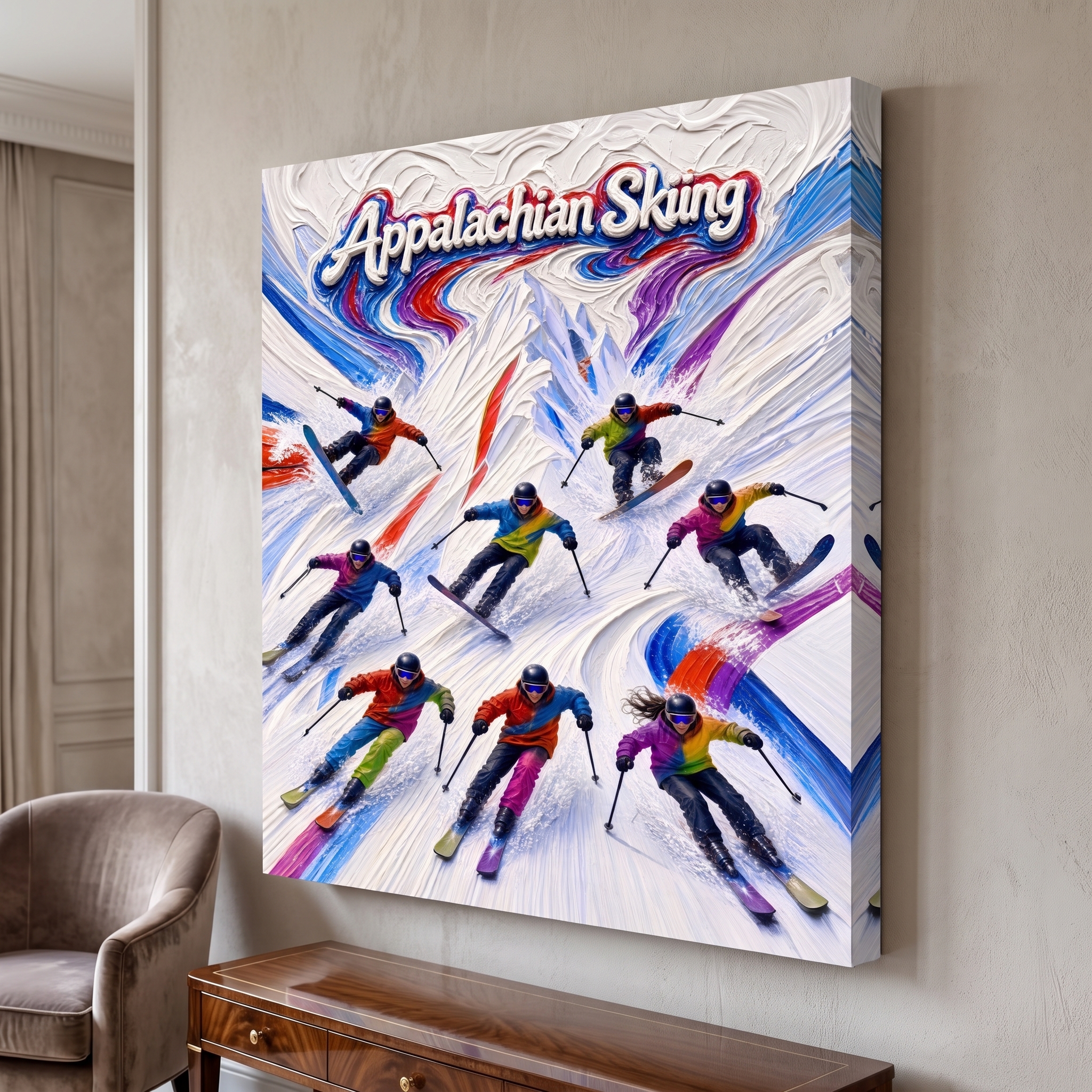Appalachian Skiing shown in a room