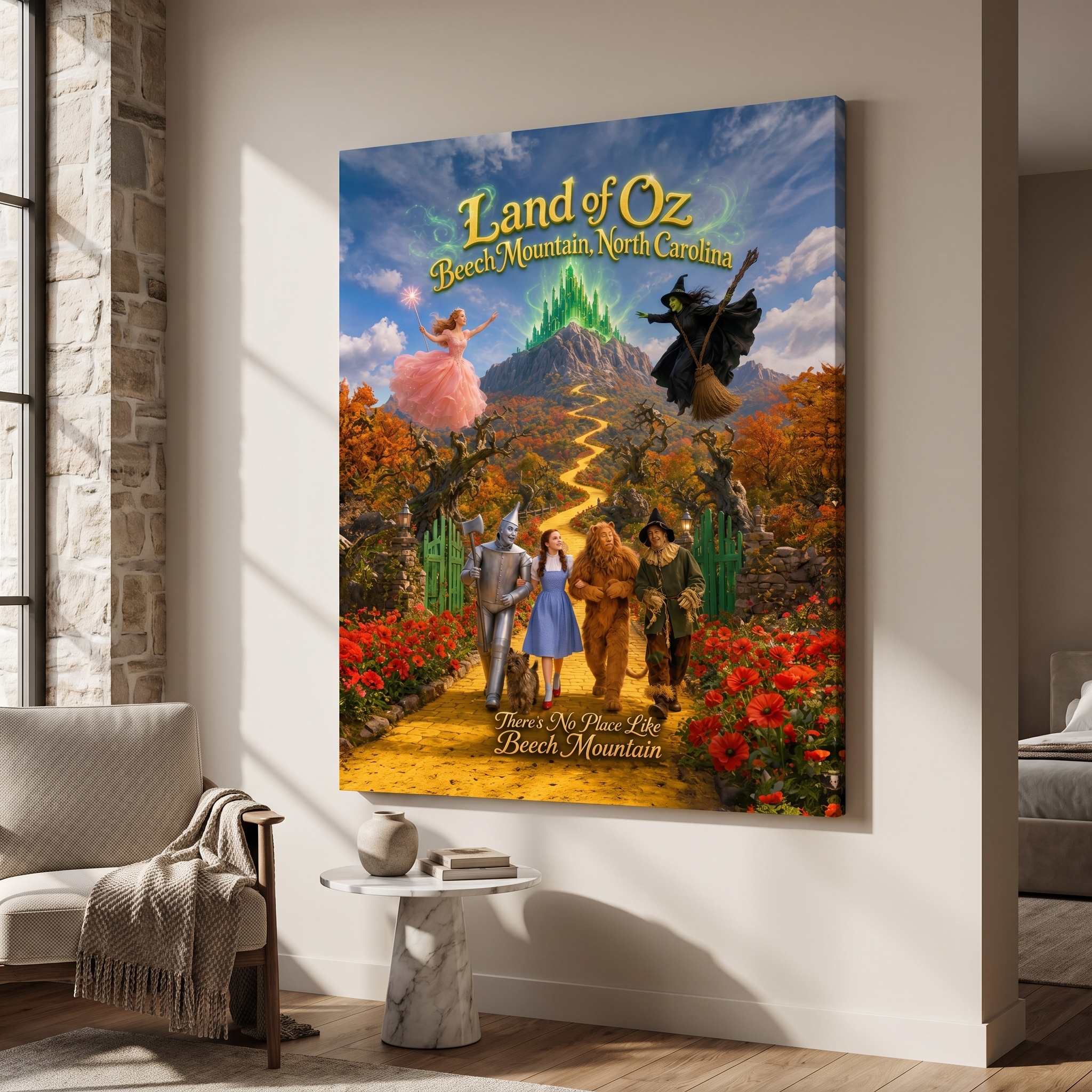 Land of Oz Beech Mountain shown in a room