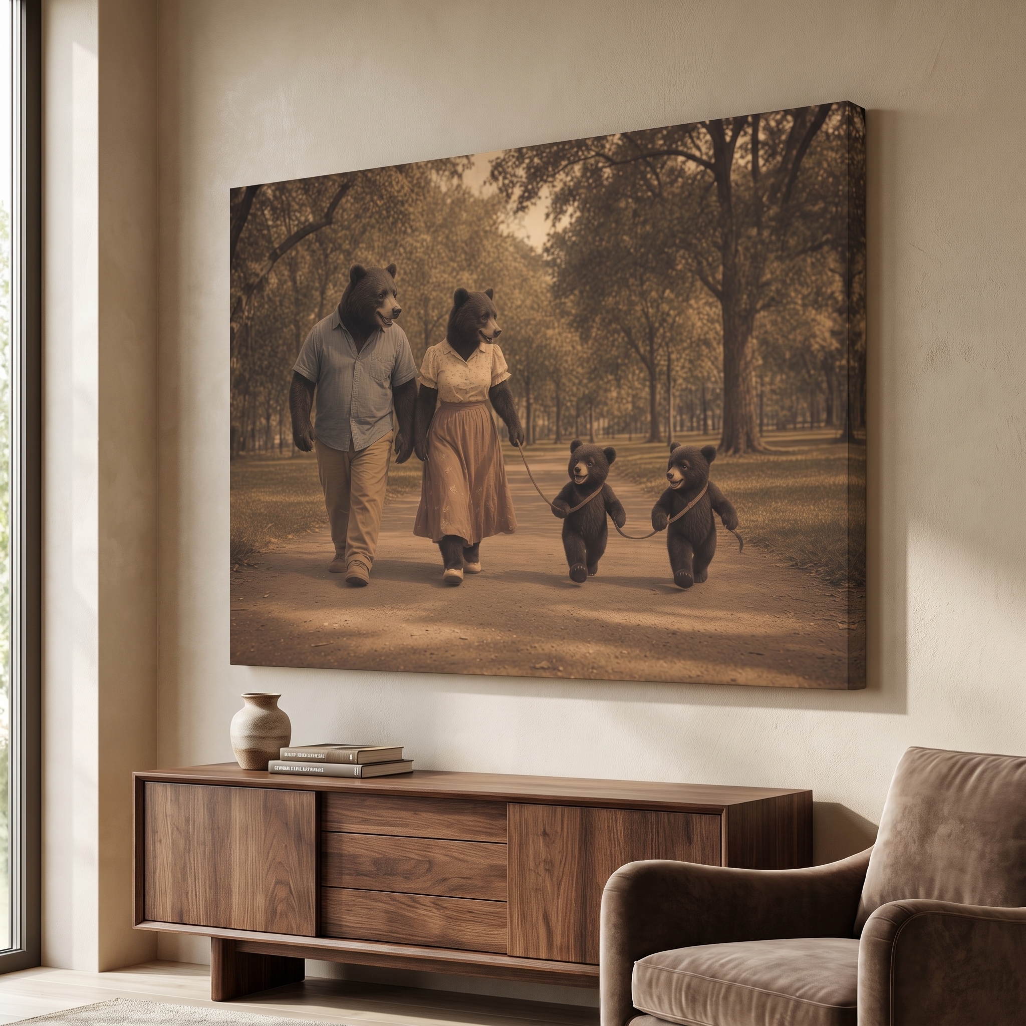 Bear Family Stroll shown in a room