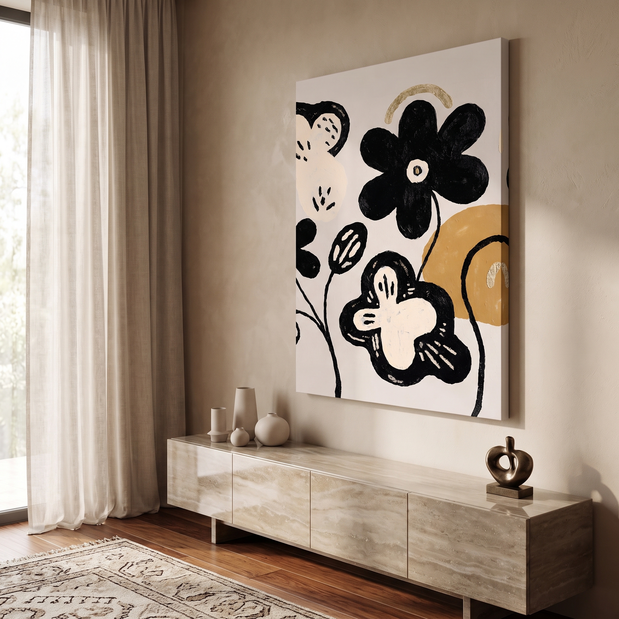Black and Gold Garden shown in a room